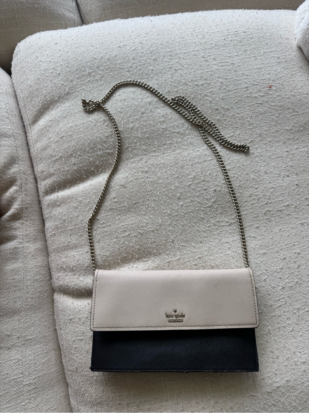 kate spade Two-Tone Chain Crossbody Bag - Black & Light Pink